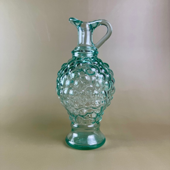 Vetreria Etrusca Other - Vintage Vetreria Etrusca Seafoam Blue Hobnail Cruet | Made in Italy